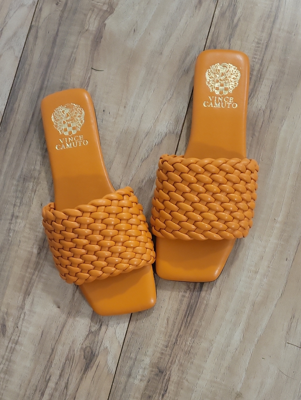 Vince Camuto Braided Slide Sandals in Orange